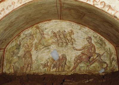 De Hemelvaart van Elia, Catacomben van Via Latina, Rome door Roman